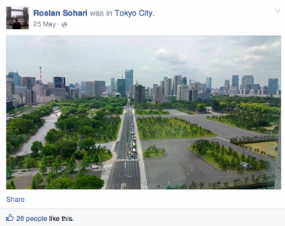 Roslan "was in Tokyo on 25th May"