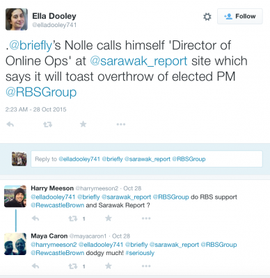 Ella's two new oct 23rd friends Maya and Harry were soon onto the comments section of Sarawak Report spewing venom as well...
