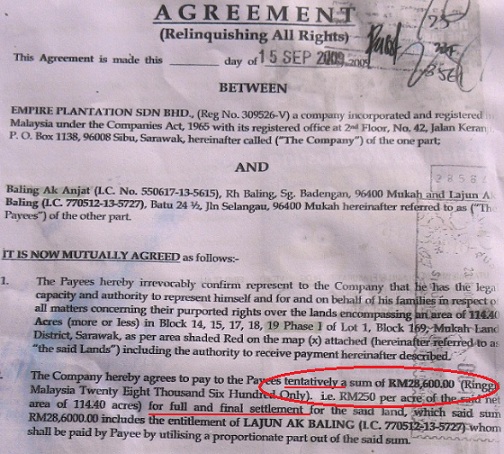Balingian land agreement2