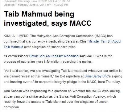 Taib investigated2