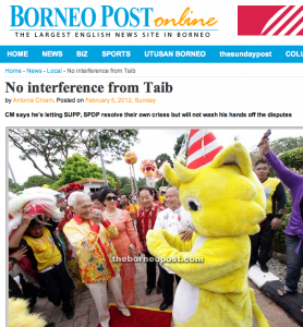 Taib news year- 'Weighty issues' in the Borneo Post - Taib seeks Ang Pow with latest top cronies for New Year