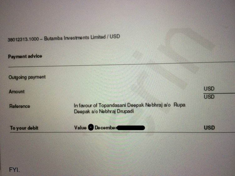 Jho Low's company Butamba transferred money to Deepak and Mirpuri to pay jewellers