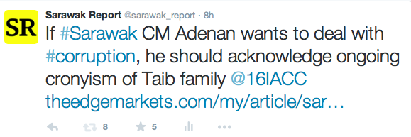 As the Taib family-owned Sarawak Cable received yet another lucrative contract today, we tweeted our own thoughts on the matter.
