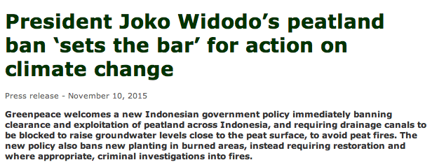 Indonesia's recent ban of peatland clearing has been welcomed by the environmental community