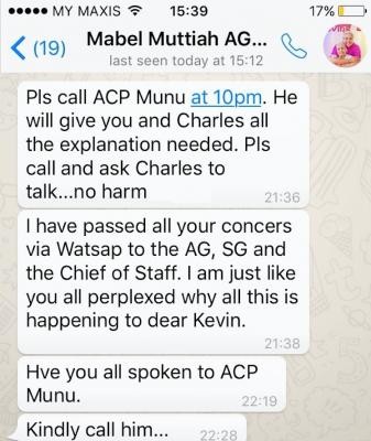 Muttiah was relaying information from the AG
