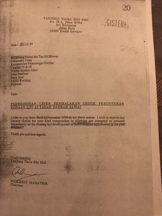 Mukhriz replied to the department thanking for the permission