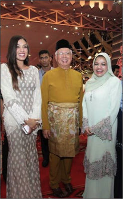 From left to right: Happier days: National Feedlot Corporation director Izzana Salleh, ex-prime minister Najib Razak, and former minister Shahrizat Abdul Jalil in Kuala Lumpur in 2017
