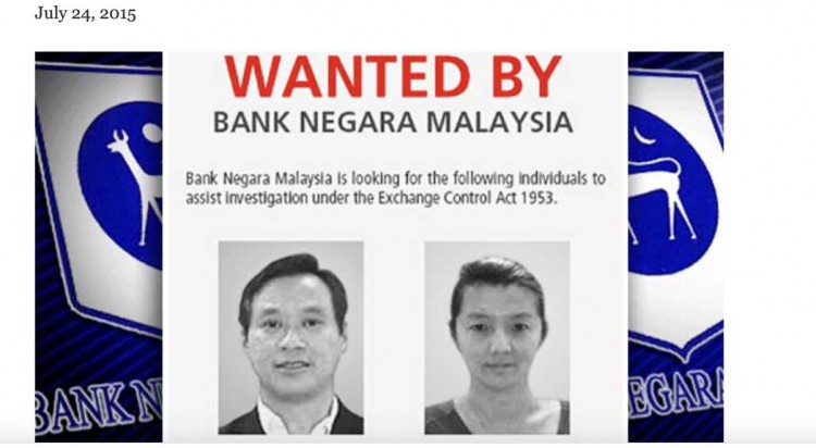 Task Force member Bank Negara issued an arrest warrant in July 2015